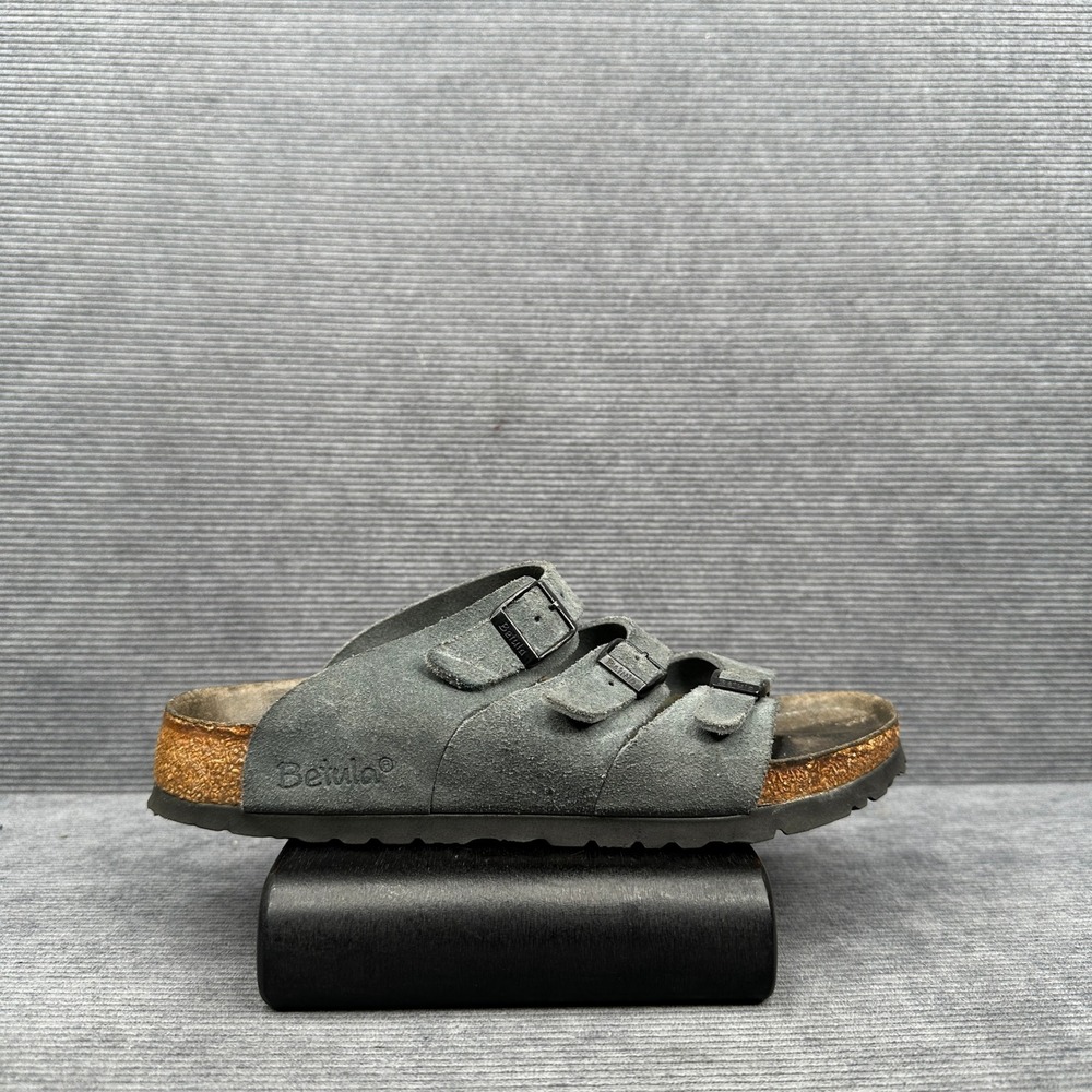 Betula by Birkenstock Grey Suede 3 Strap Buckle Sandals Size 38 Y2k